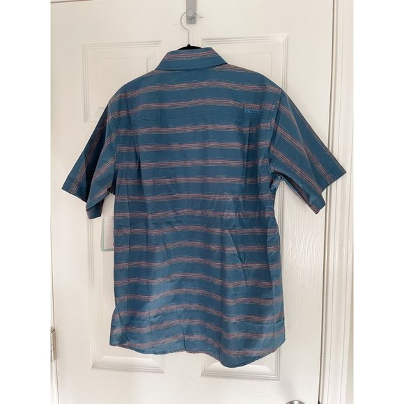 NWT Marmot Beacon Hill Short-Sleeve Woven Shirt - Denim - Picture 6 of 9
